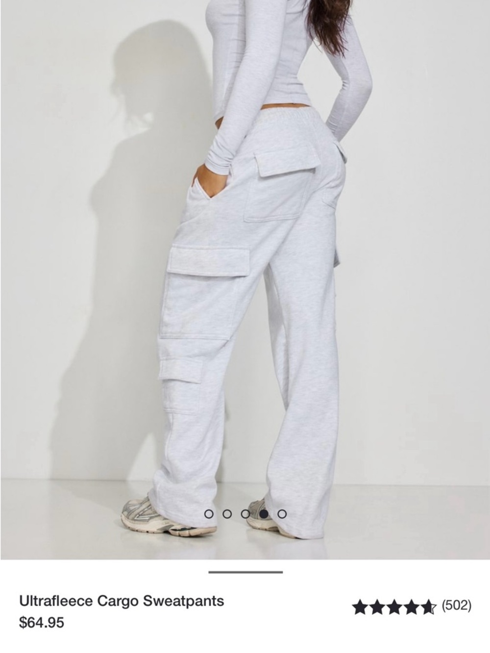 Garage Ultrafleece Cargo Wide-Leg Sweatpants - Light Gray